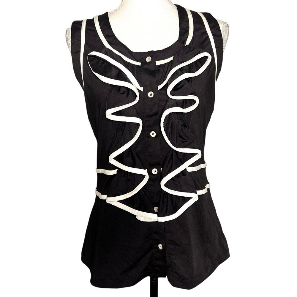 Suzie Rose Black Stretch Blouse Womens Large Soft Knit Top Career Casual